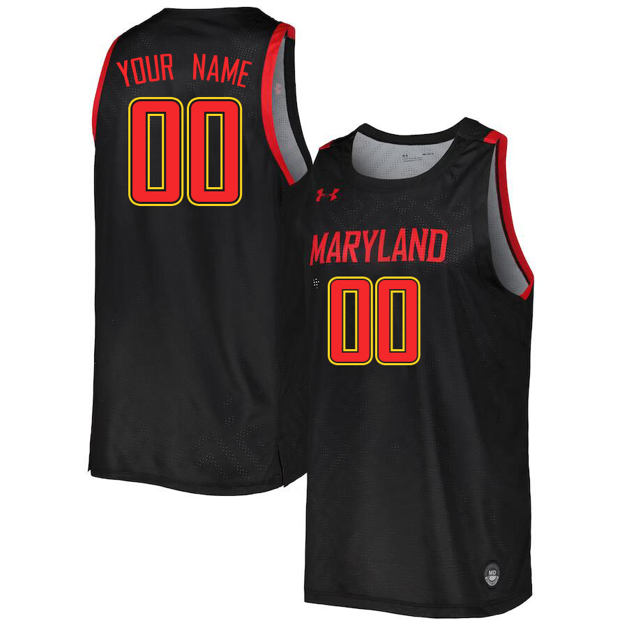 Custom Maryland Terrapins Name And Number College Basketball Jerseys Stitched-Black